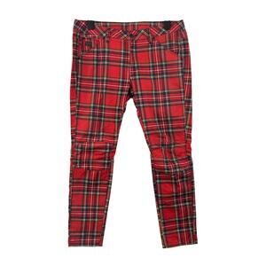 G-Star Raw 5622 3D Mid Boyfriend COJ Jeans Womens 36 X 29 Red Tartan Plaid -Read